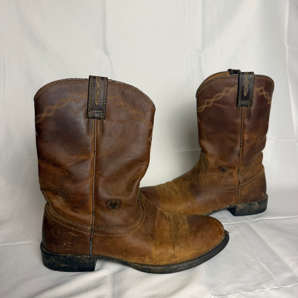 Ariat Heritage Roper Western Boot Brown Leather Womens 8.5 B Cowgirl Work